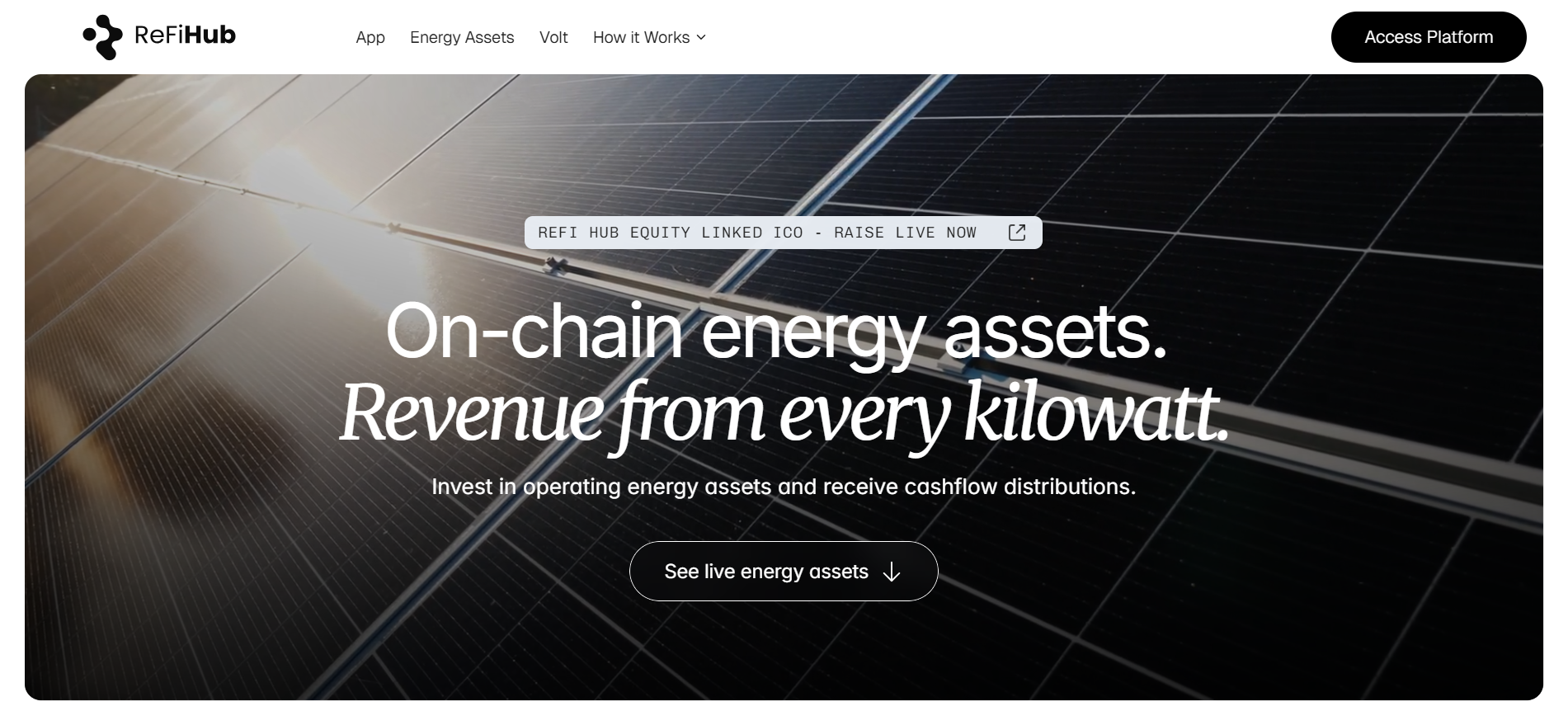 ReFi Hub asset energetici on-chain che pagano cashflow dal solare, una delle migliori presale crypto su cui investire a giugno 2026.