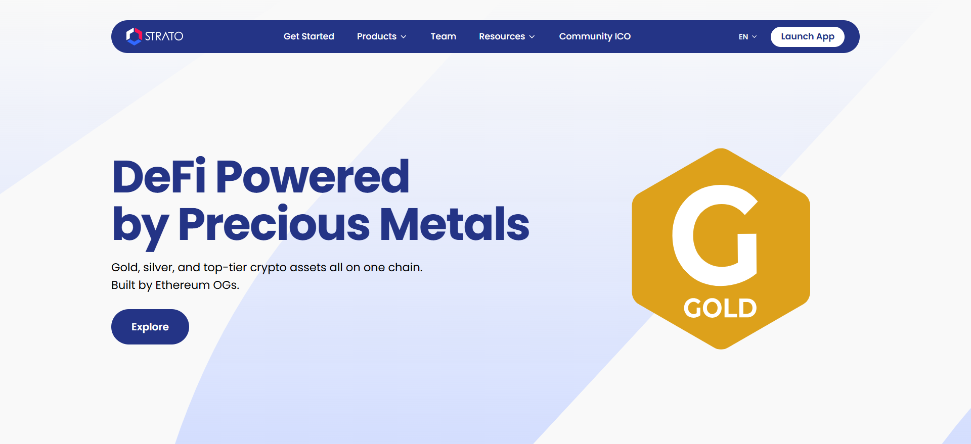 Homepage di STRATO — DeFi alimentata da metalli preziosi, oro e argento on-chain, una delle migliori presale crypto giugno 2026.