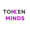 TokenMinds crypto PR agency logo — bold TOKEN MINDS wordmark in white and purple.