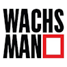 Wachsman blockchain PR agency logo — bold uppercase slab-serif wordmark with red square accent.